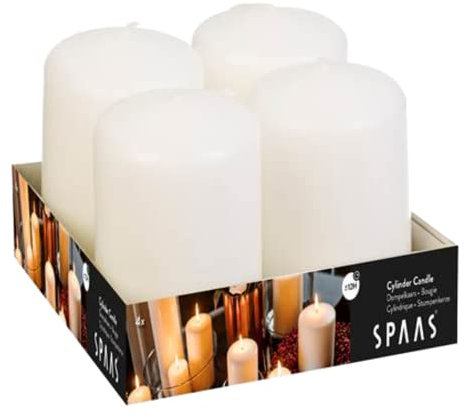 SPAAS Stumpenkerze 50/80 mm, ± 18 Stunden, ohne Duft - weiß