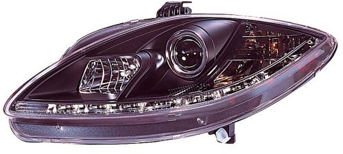 AutoStyle Satz Scheinwerfer inkl. TFL passgenau | kompatibel mit Seat Leon/Altea/Toledo 2005-2009 - Schwarz