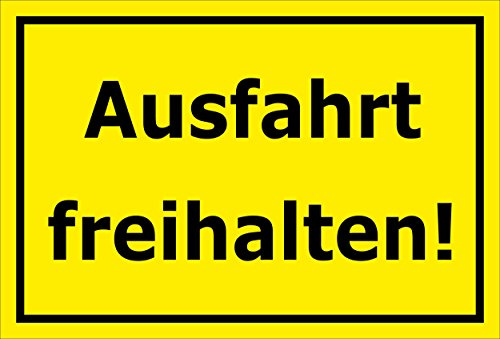 Melis-Folienwerkstatt Schild Ausfahrt freihalten - 30x20cm mit Bohrlöchern | stabile 3mm Starke Aluminiumverbundplatte – S00066-C +++ in 20 Varianten erhältlich