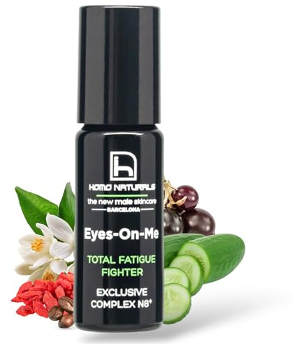 Homo Naturals Bio Augenkontur Roll on für Herren - Manner Anti-Augenringe mit Hyaluronsäure und Kälteeffekt - Anti-Augenringe, Tränensäcke und Falten - 10 ml