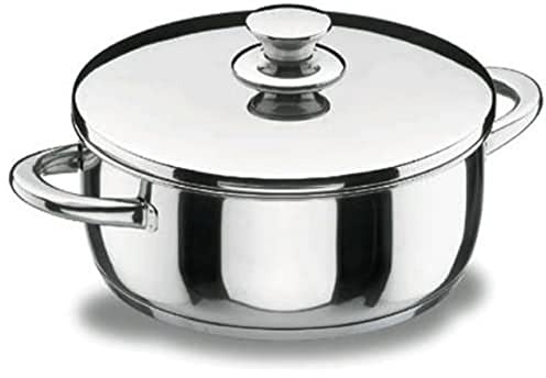 LACOR 40028 Bratentopf mit Deckel 28 cm Vitrocor Silber | Aus lebensmittelechtem Edelstahl gefertigt; hohe Korrosionsbeständigkeit und Haltbarkeit im täglichen Gebrauch