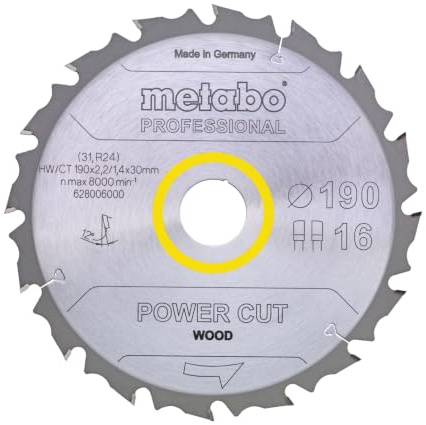 Metabo Kreissägeblatt HW/CT 152 x 20, 12 FZ 15 Grad, 628001000
