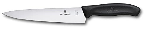 Victorinox Swiss Classic, Profi Tranchiermesser, Extra Scharfe Klinge, gerader Schliff, 19 cm, Kunststoffgriff, Rostfreier Stahl, schwarz