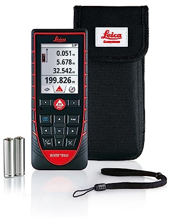 Leica DISTO D510 – télémètre laser professionnel avec Bluetooth (fonctionnalité application) et un viseur, pour des mesures de profils et trapézoïdales (utilisation en intérieur et extérieur)
