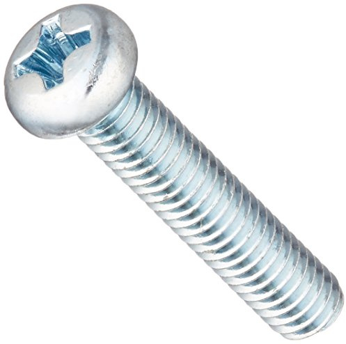 Small Parts Steel Pan Head Machine Screw, Zinc Plated, Meets JIS B1111, #2 Phillips Drive, M4-0.7 Thread Size, 20 mm Length, Fully Threaded, Imported (Pack of 25)
