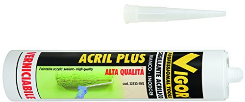 Vigor 3283310 Acril-Plus Mastic acrylique, blanc, 300 ml