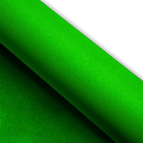 (12,49€/m2) Könighaus Diamand Glitter Grün Autofolie 100 x 152 cm blasenfrei mit Anleitung (Glitzer Folie)
