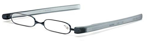 PODREADER Lesebrille Lesehilfe und Etui in Einem, der neue Trend, klappbar, faltbar, platzsparend, von +1,00 bis +3,00 Dioptrien sowie in trendigen Farben wählbar (+ 3.0 Dpt, Schwarz)