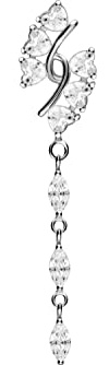 PIERCINGLINE Bauchnabelpiercing Titan | Kristallgebilde 925er Silber | Piercing Bananabell Banane | Farbauswahl