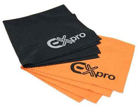 Ex-Pro Professional Lens Advanced Cleaning Cloth Set - 2 Stage Cloth with advanced Microfiber Technology. 30x30cm [2 Sets (4 Cloths)]