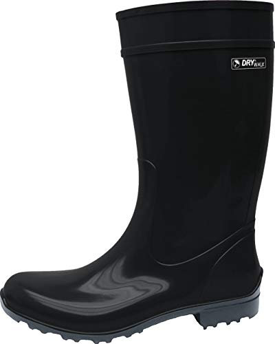 Bockstiegel Gummistiefel in Übergrößen Hellgrün/Dunkelblau Luisa große Damenschuhe, Schwarz, 39 EU