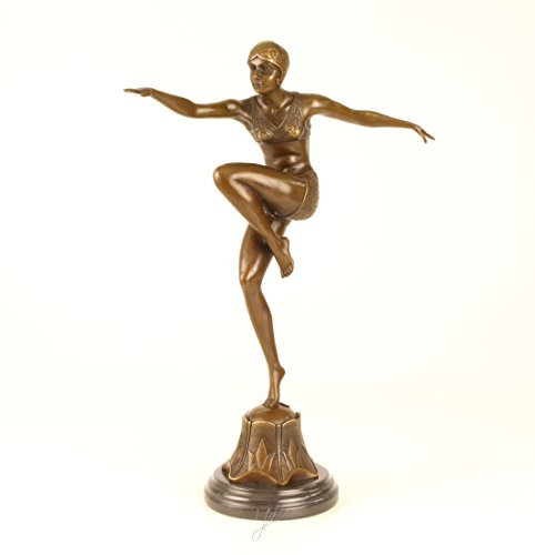 Bronzefigur Skulptur Motiv: Akrobatin mit Schwung / Artistin bronze Höhe 45,2 cm