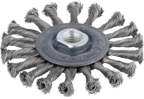 wolfcraft 2149000 brosse métallique circulaire torsadé pour meuleuse m14 diamètre 115 mm