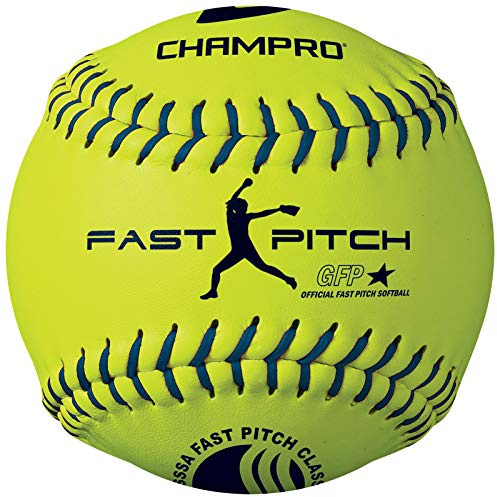 Champro Lot de 12 balles synthétiques USSSA à Pas Rapide, Jaune Optique, 30,5 cm
