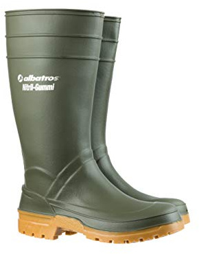 ALBATROS Guardian HIGH Green Nitril-yrkestummistkängor unisex vattentät halkfri vegan, - Grön - 39 EU