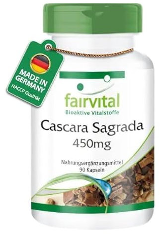Fairvital | Cáscara Sagrada 450mg - VEGANA - Dosis elevada - 90 Cápsulas - Calidad Alemana