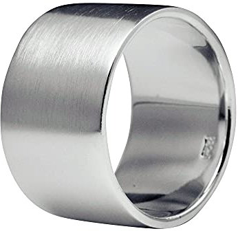 SILBERMOOS Damen und Herren Bandring Partnerring klassisch mattiert 925 Sterling Silber, Größe:62