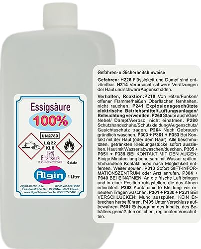 Ättiksyra 100 % – 1 liter livsmedelskvalitet