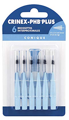 CRINEX - Phb Plus Conique - Brossette Dentaire - Fibres en Tynex - Bleu - 6 Brossettes par Unité