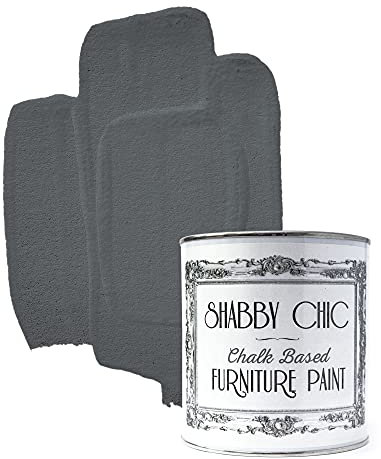 Shabby Chic Chalk Based Furniture Paint, Anthracite - 1 L | Distressed Matt Finish for Furniture, Home Decor or DIY Projects | Interior & Exterior | Non-Sand, Suitable for Wood, Plastic & Metal
