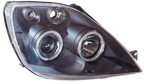 AUTO-STYLE Satz Scheinwerfer kompatibel mit Ford Fiesta VI 2002-2008 - Schwarz - inkl. Standlichtringen