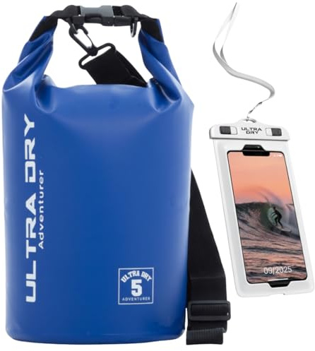 Ultra Dry Adventurer Premium wasserdichte Tasche, Sack mit Handy-Trockentasche und langem, verstellbarem Schultergurt, ideal für Kajakfahren/Bootfahren/Kanufahren/Angeln/Rafting/Schwimmen/Camping