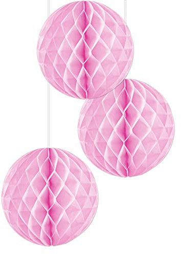 EinsSein 3X Boules en nid d'abeille Supreme 30cm Rose Boule Papier Boules de Rose Banderole Pompoms Pom poms Porte clefs Decoration Fleurs Anniversaire Table Plan eventail éventail en Birthday Soie