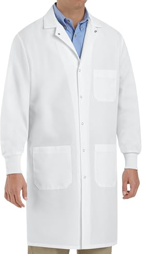 Red Kap Unisex Specialized Cuffed Lab Coat with 3 Front Pockets, White, 2X-Large