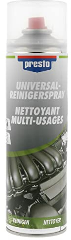 presto Universalreiniger Transparent 500 ml - Reinigerspray | Stark entfettender Teilereiniger mit 360 Grad Spezialventil, ohne Rückstände, nicht korrosiv, vielseitiger Reinigungseinsatz