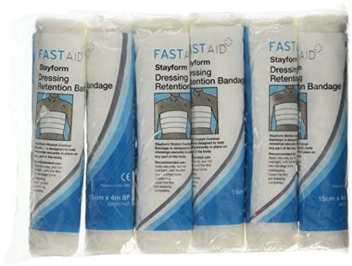 Fast Aid 5683 Stayform Fixierverband, 15 cm x 4 m, 6 Stück