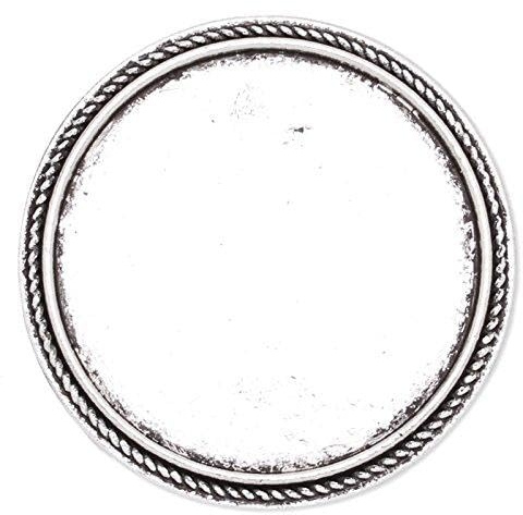 Retro Style Antique Silver Plated Brooch Blanks with 30mm Round Bezel-Safety Pin Fastening-10pcs/lot