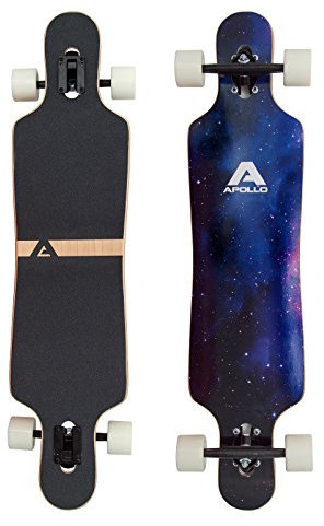 Apollo Longboard Nebula Special Edition Komplettboard mit High Speed ABEC Kugellagern inkl. Skate T-Tool, Drop Through Freeride Skaten Cruiser Boards