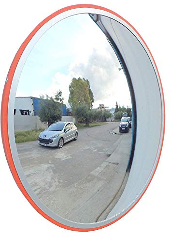 SNS SAFETY LTD Konvexer Verkehrssicherheitsspiegel für Zufahrten, Lagerhäuser, Garagen und Geschäfte, Beseitigen Sie tote Winkel, im Innen- und Außenbereich (Durchmesser 45 cm, mit Wandhalterung)