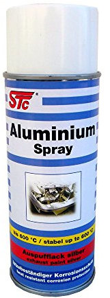 STC Aluminium Spray 400 ml Aluspray hitzebeständig bis 600 °C Auspufflack Silber Thermolack