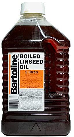 Bartoline Boiled Linseed Oil 2 L, Fast-Drying Wood Protector for Softwood Garden Furniture and Interior Wood