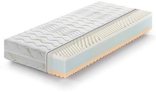 Marcapiuma - Einzelmatratze RAINBOW Viscoschaum 80x200 h. 21 cm Orthopädische H2 Mittel Visco Kaltschaummatratze Abziehbar Aloe Vera Bezug gegen Milbe Atmungsaktiv Made in Italy