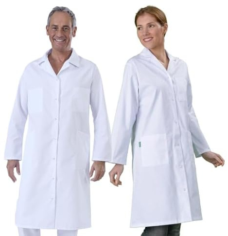 Hurry Jump Blouse Blanche Coton Homme Femme Chimie Lycée Collège Laboratoire Rentrée des Classes T5-52/54