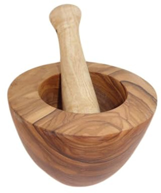 Berard 90172BF Mortier/Pilon Bois Beige 28 x 28 x 18 cm