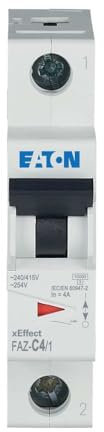 Eaton MCB Leitungsschutzschalter Typ C, 1-polig 4A 230V, Abschaltvermögen 10 kA xEffect DIN-Schienen-Montage