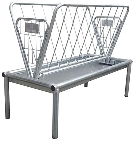 Rugged Ranch Products 4 Foot Long Outdoor Heavy Duty Mini Galvanized Steel Pasture Hay Feeder for Goats, Sheep, and Miniature Horses, Silver