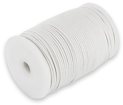 Auroris 100m Rolle Baumwollband rund 1mm Farbe: weiss