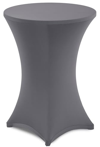 Gräfenstayn® Stretch Stehtischhusse Diana mit Öko-Tex Siegel, Verstärkung im Fußbereich, 40°C Maschinenwäsche in vielen Farben und Größen Ø60-65cm / Ø70-75cm / Ø80-85cm (Anthrazit, 60x120cm)