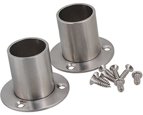 BQLZR Edelstahl-Rohr Flansch Sockel Rod Halterung Halter für 25mm Durchmesser Rohr Hardware Packung mit 2