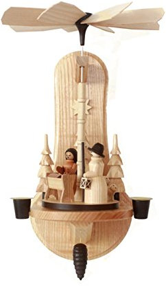 Rudolphs Schatzkiste Wandpyramide Christi Geburt Natur Höhe=33,5cm NEU Weihnachtspyramide Tischdekoration Holzpyramide Tischpyramide Dekoration Weihnachten Wärmespiel Lichter Figur Holz Seiffen