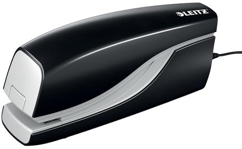 Leitz Elektrisches Büroheftgerät für 10 Blatt, Netzbetrieb, Inkl. Heftklammern, Schwarz, NeXXt-Serie, 55320095