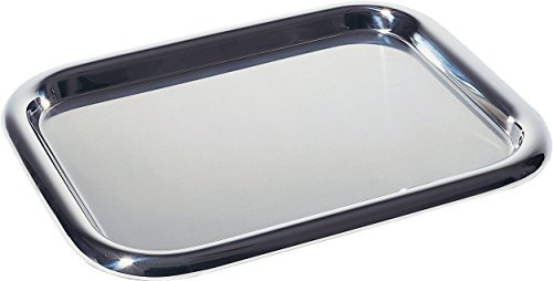 Alessi 5006/37 Guantiera Rettangolare in Acciaio Satinato con Bordo Lucido
