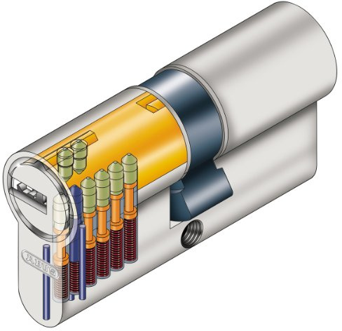 ABUS Doppelzylinder 30/30 mit Wendeschlüssel, Chrome, Stahl, Schloss für Haus- und Garagentüren