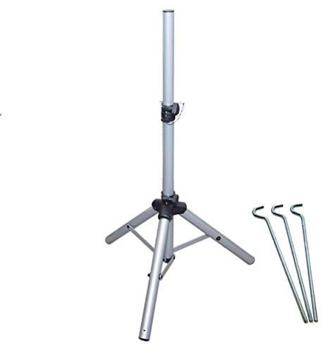 PremiumX Treppiede in alluminio satinato per parabola satellitare - ideale per la terrazza del balcone da campeggio come treppiede in alluminio