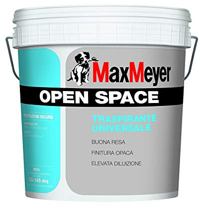 PITTURA MURALE IDROPITTURA TRASPIRANTE OPEN SPACE PER INTERNI BIANCA LT. 12 MAX MEYER