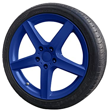 Foliatec Sprühfolie Auto Felgenfolie Sprüh Lack Set für 4 Felgen, Abziehbar, Gute Deckkraft, blau glänzend, 2X 400ml